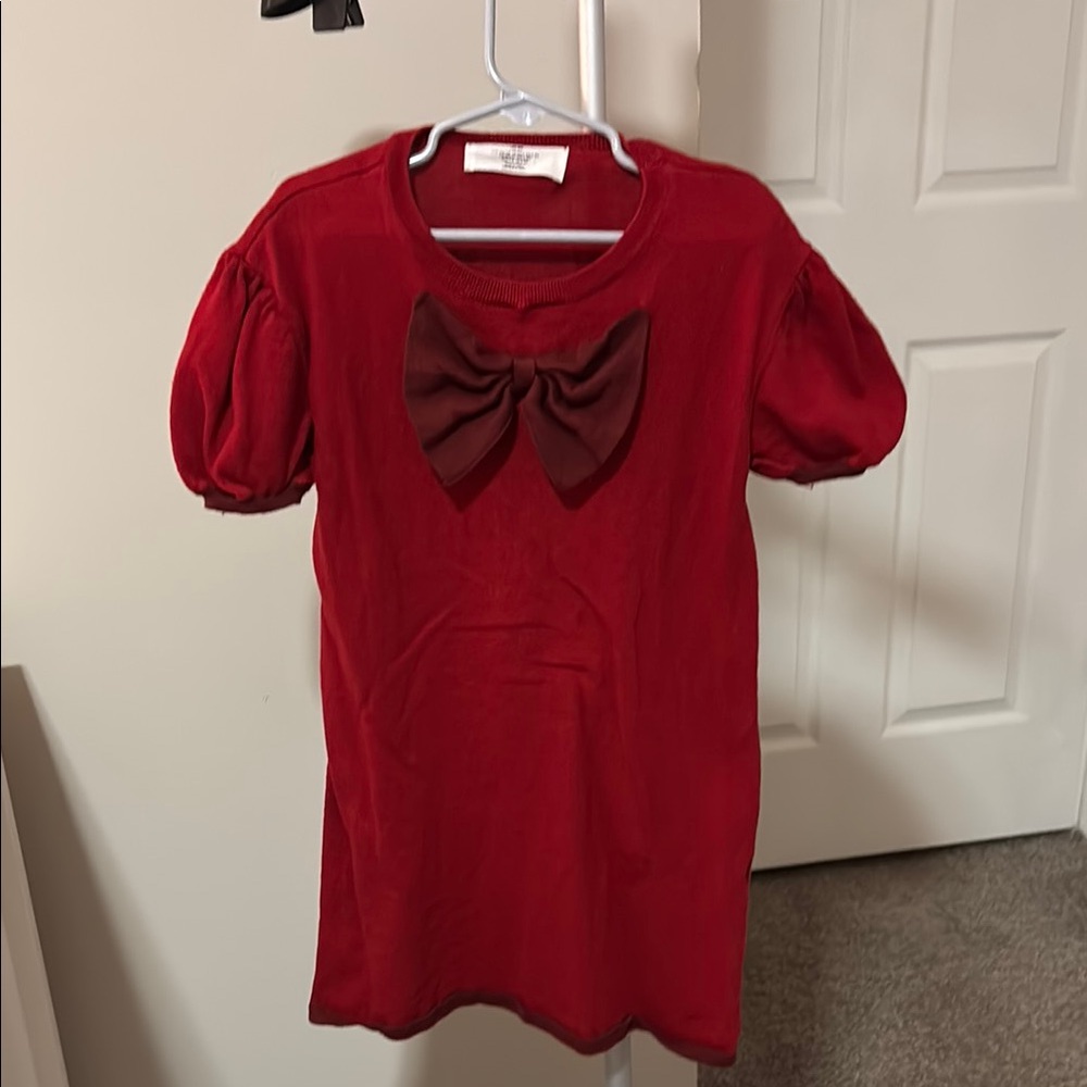 Ralph Lauren Red Puff Sleeve Tee with Bow